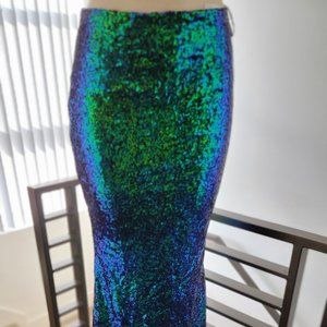 Cute Mermaid Sequin Long Maxi Skirt